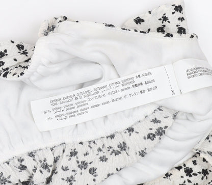 Womens UK Size M Bershka White Cropped Blouse