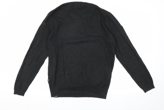 Superdry Men's Black Henley Jumper, Size L