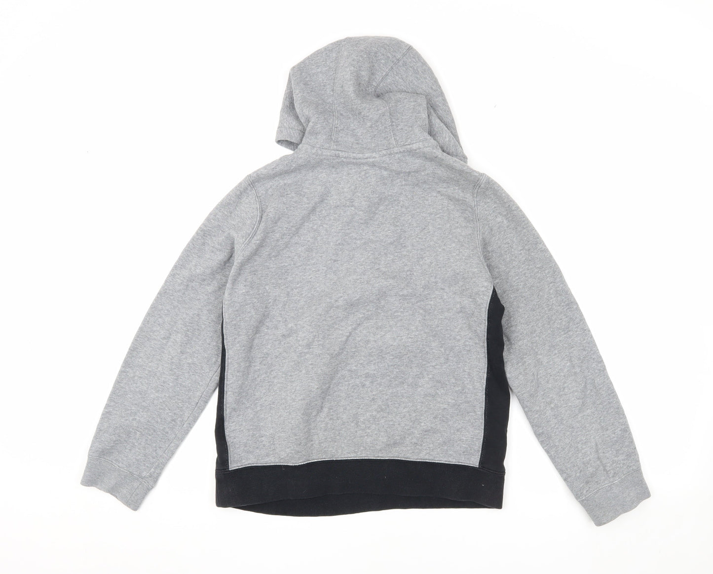 Nike Boys Grey Black Pullover Hoodie L with Zip Pocket