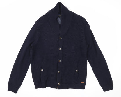 Ted Baker Men's Blue Cardigan, Size 6, Heavyweight