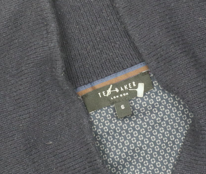 Ted Baker Men's Blue Cardigan, Size 6, Heavyweight