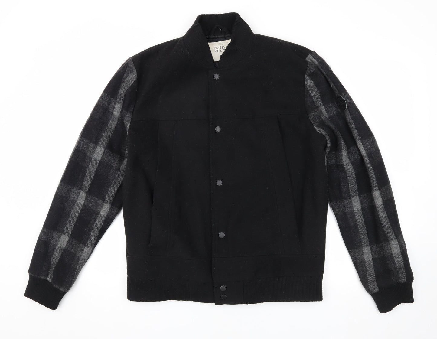 Mens UK Size L Native Youth Black Varsity Jacket