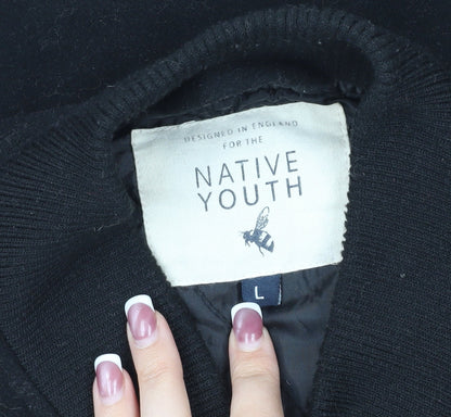 Mens UK Size L Native Youth Black Varsity Jacket