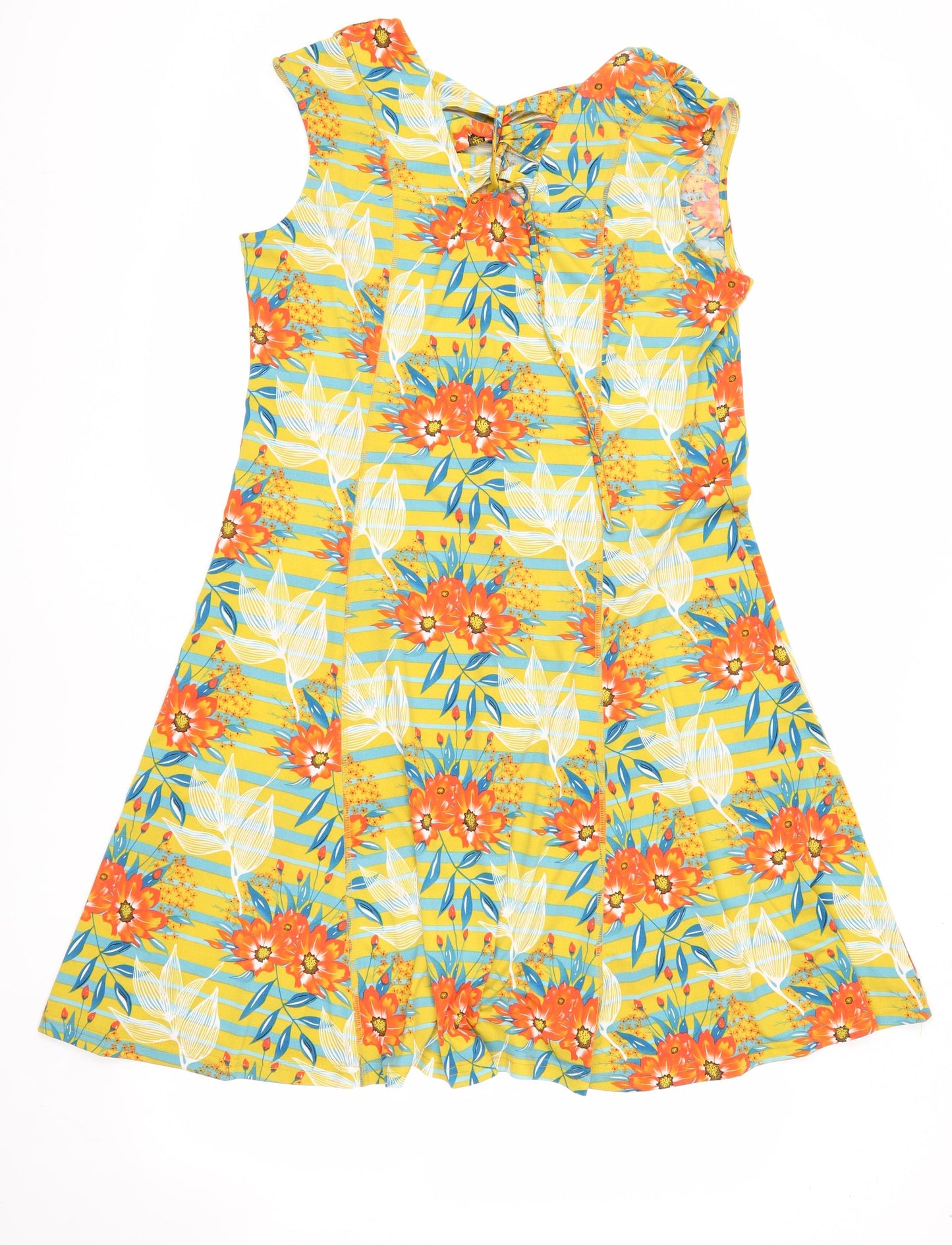 Klass Women's Yellow Floral Fit & Flare Dress Size 16