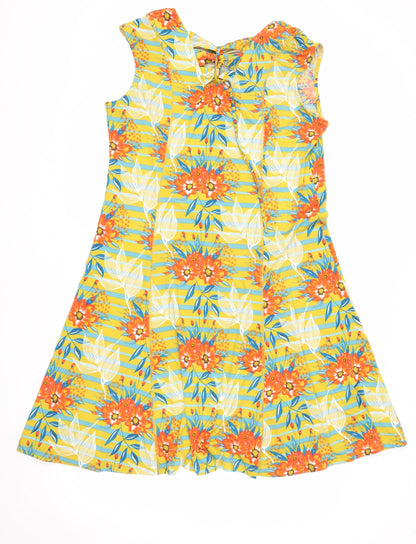 Klass Women's Yellow Floral Fit & Flare Dress Size 16