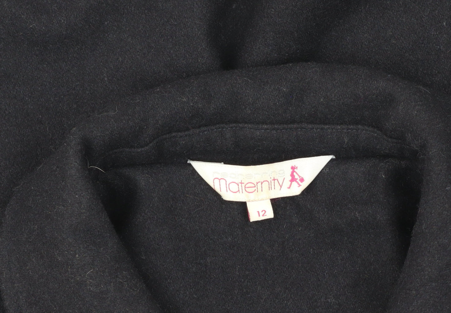 Maternity Women's Black Wool Coat, Size 12