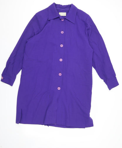 Gail Hoppen Women's Purple Mid-Length Coat Size 14