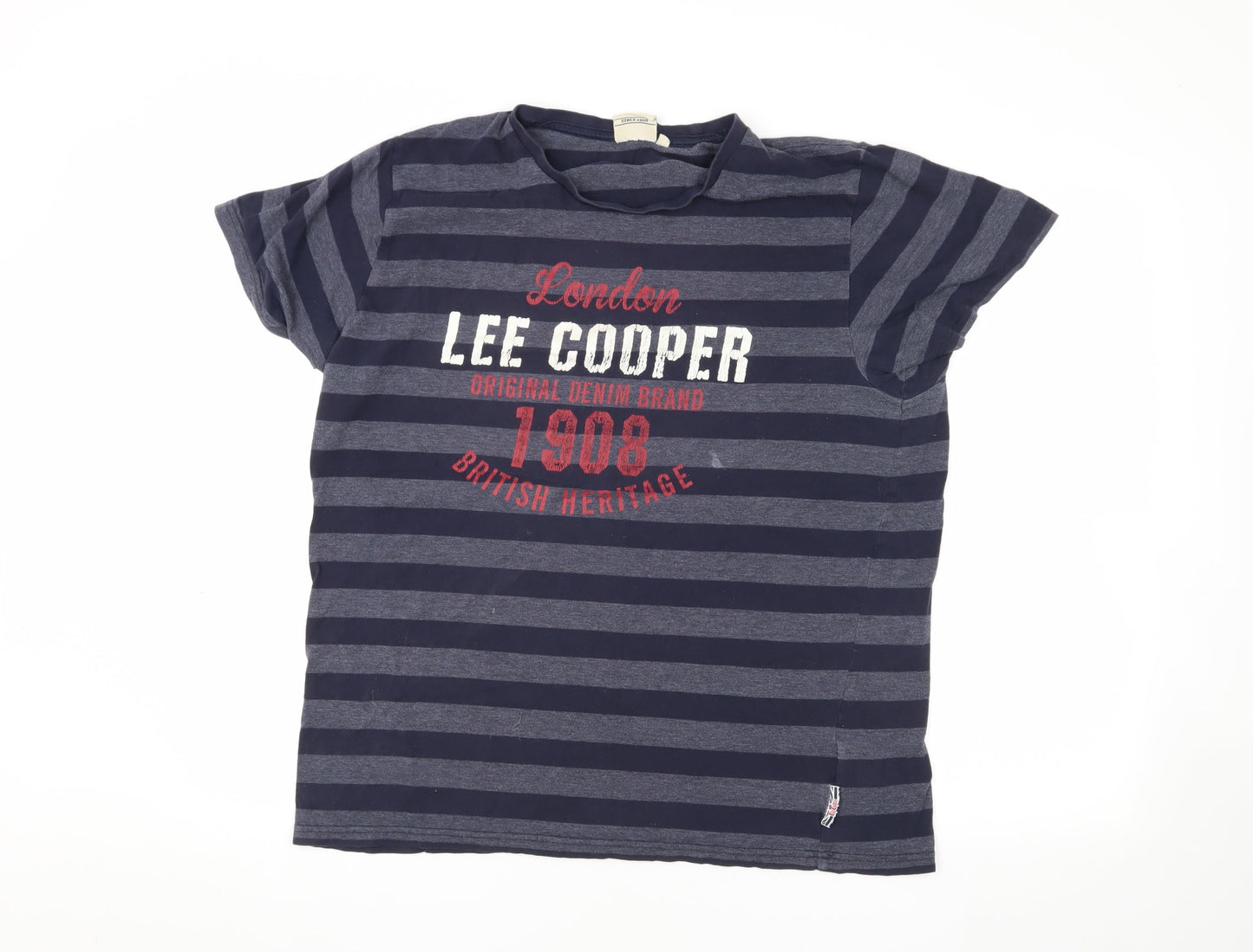 Lee Cooper Men's XL Blue Striped T-Shirt