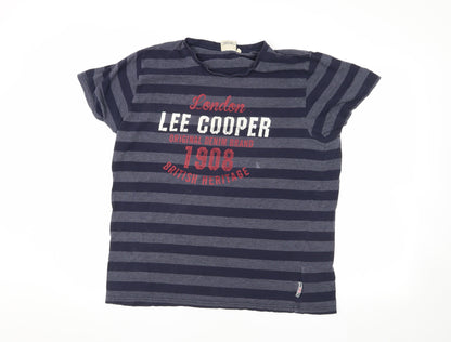 Lee Cooper Men's XL Blue Striped T-Shirt