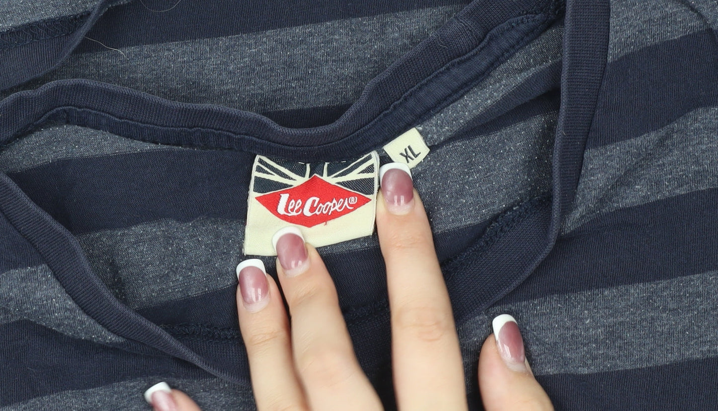 Lee Cooper Men's XL Blue Striped T-Shirt