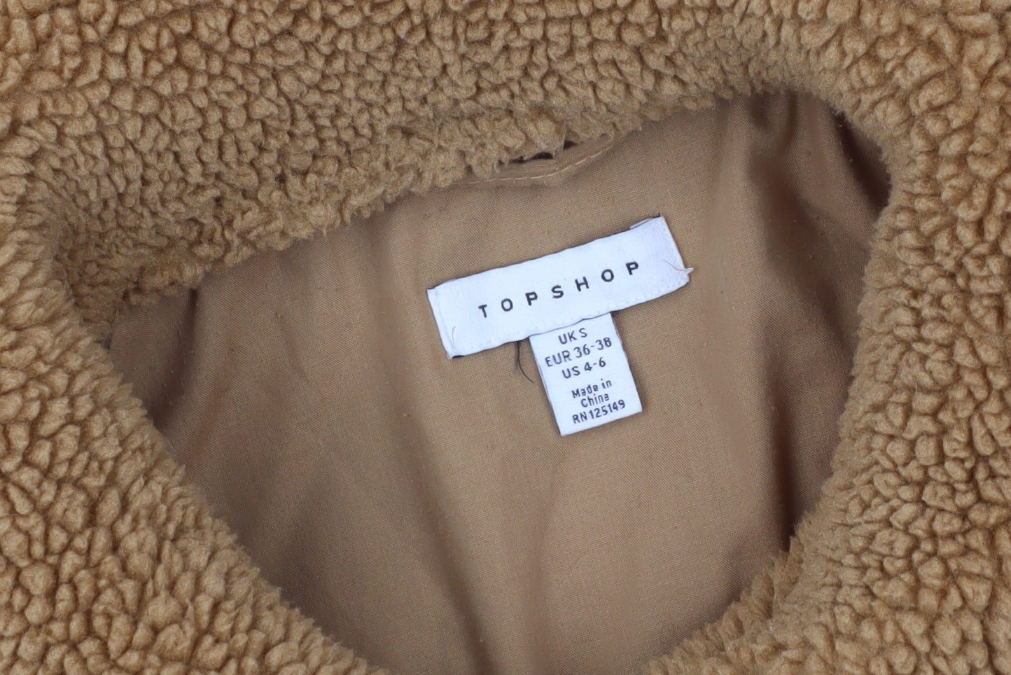 Womens UK Size S Topshop Brown Basic Jacket