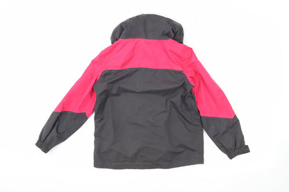 Peter Storm Girls Black Hibiscus Waterproof Jacket Size 7-8