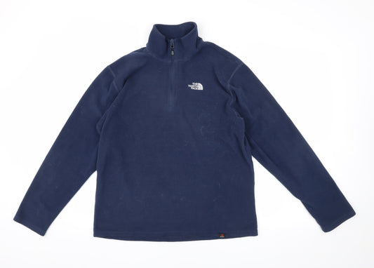 The North Face Men's Blue 1/4 Zip Fleece Sweatshirt M