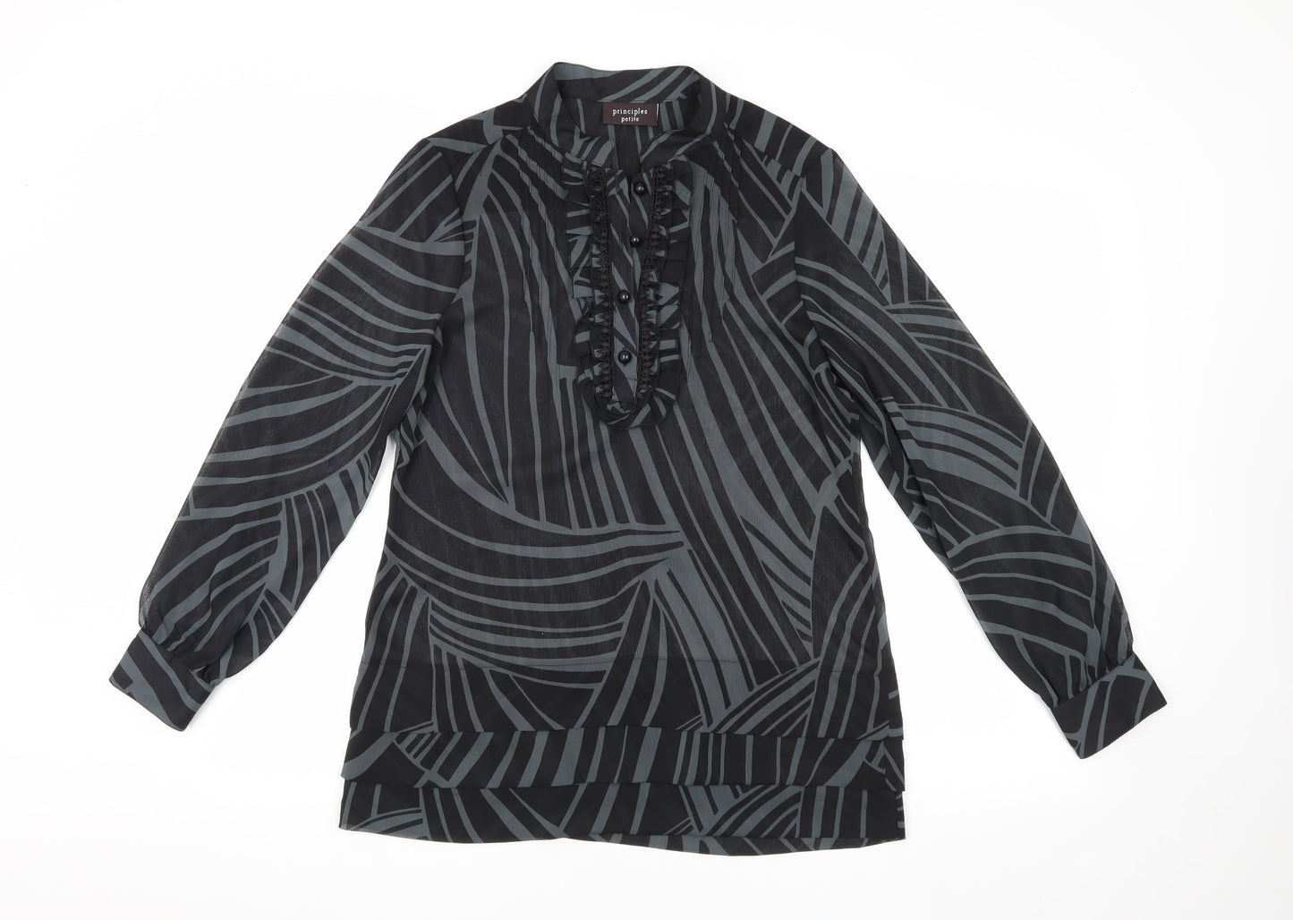 Womens UK Size 10 Principles Black Basic Blouse