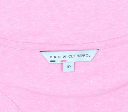 Womens UK Size 10 Crew Clothing Co. Pink Basic T-Shirt