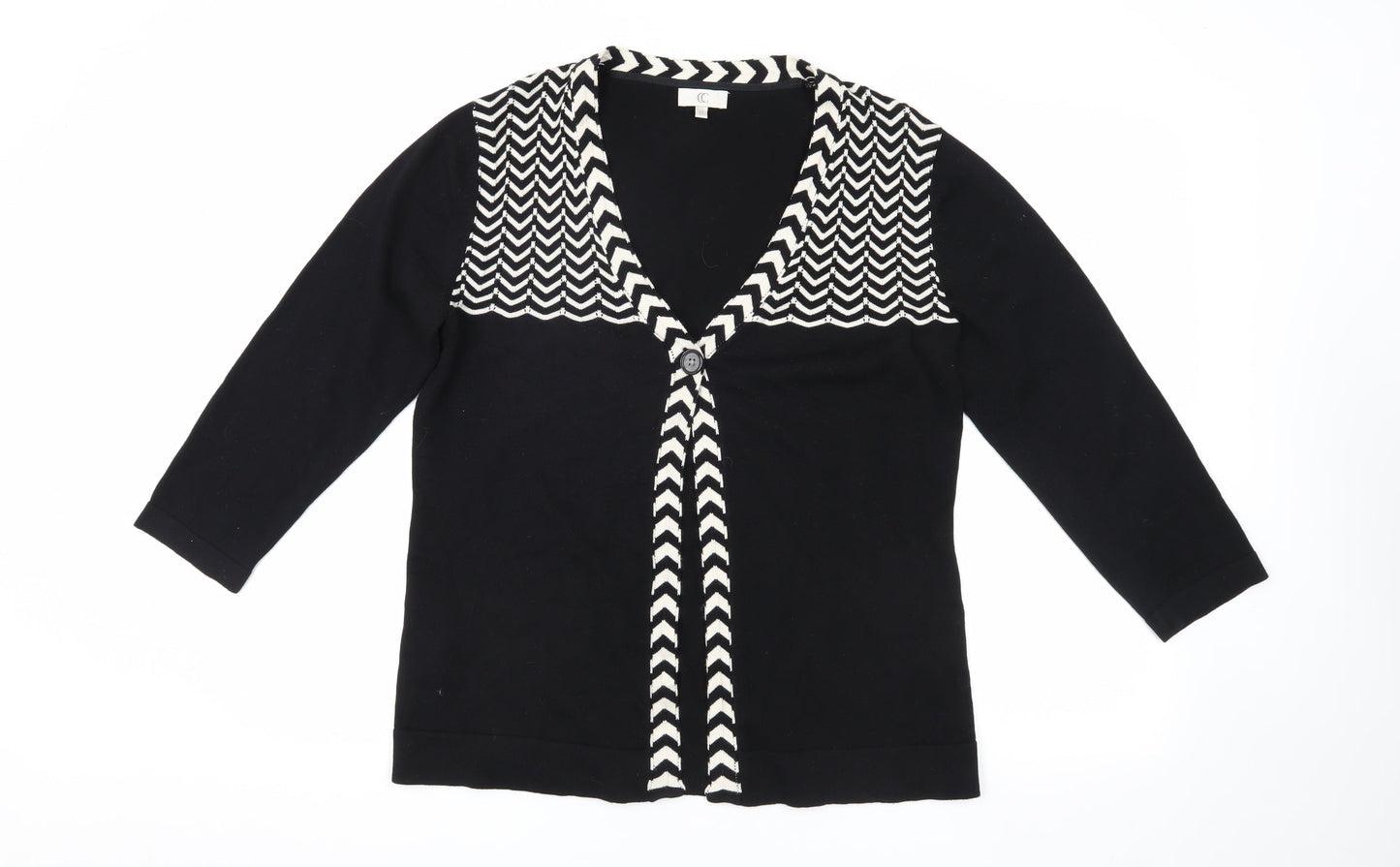 Womens UK Size M CC Black Cardigan Jumper