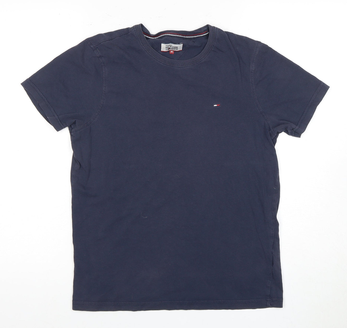Tommy Hilfiger Men's Blue Crew Neck T-Shirt - Medium
