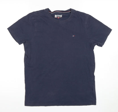 Tommy Hilfiger Men's Blue Crew Neck T-Shirt - Medium