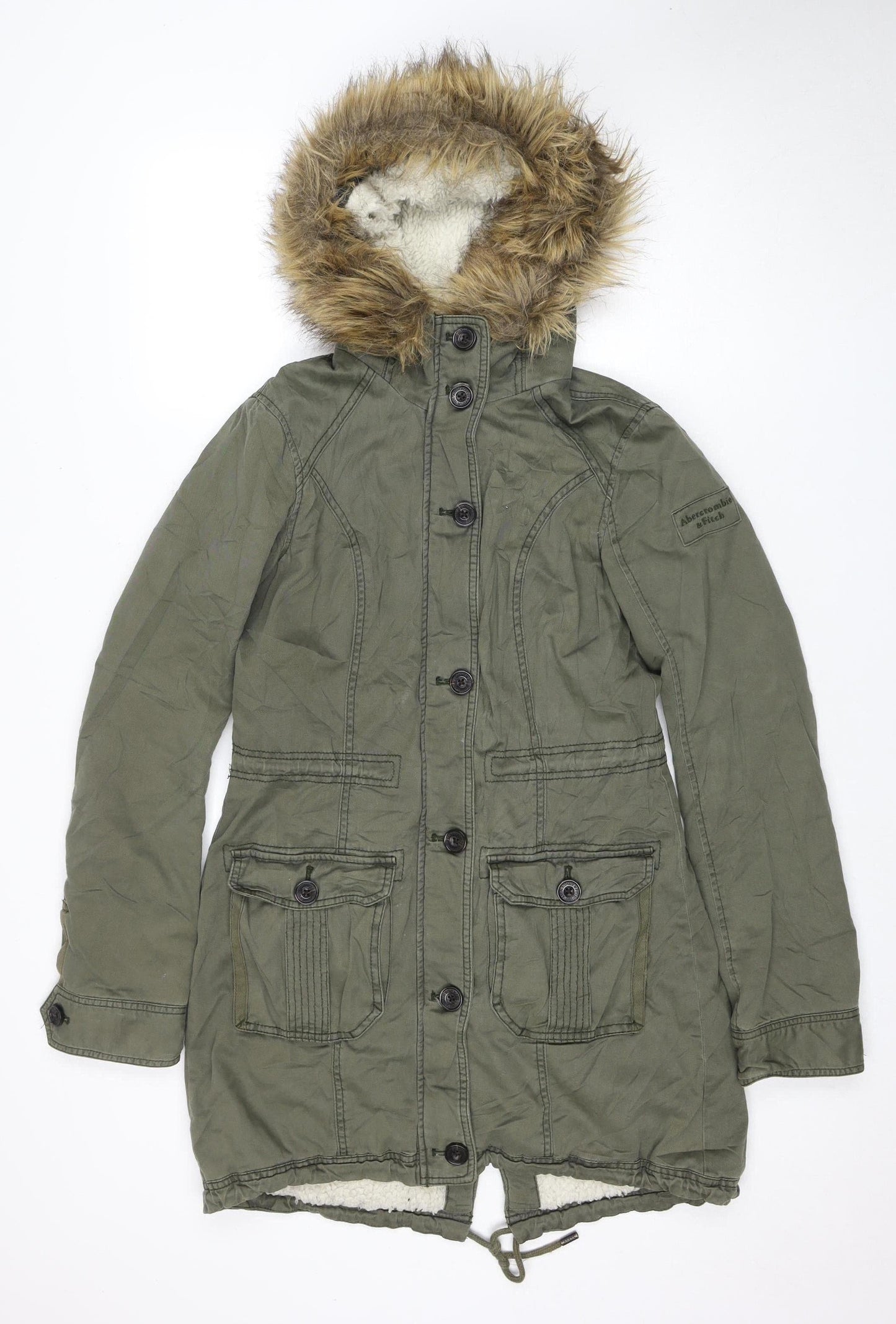 Abercrombie & Fitch Women's Green Parka Jacket S
