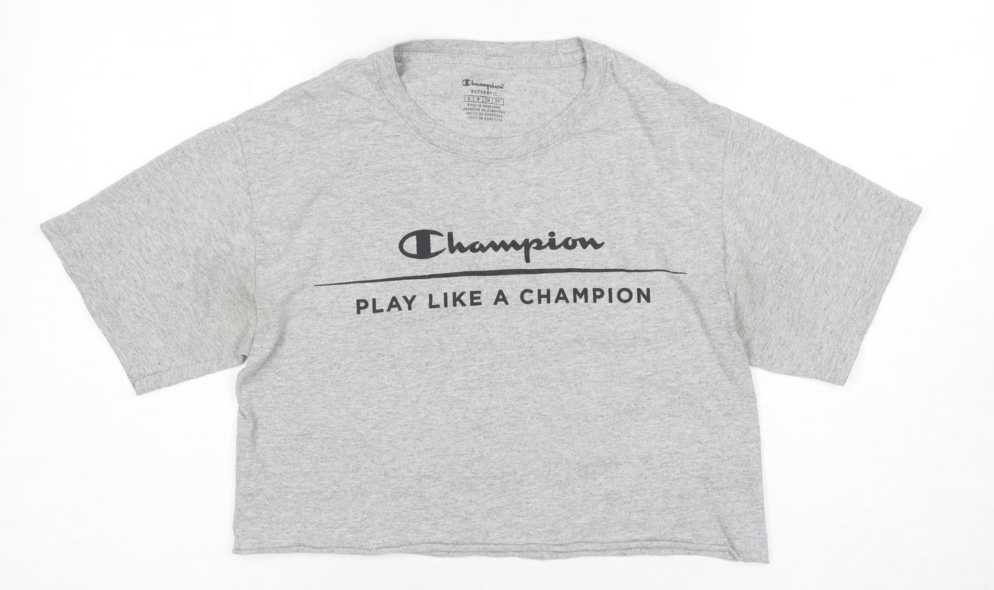 Unisex Adults UK Size S Champion Grey Basic T-Shirt