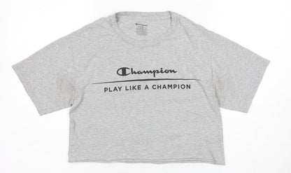 Unisex Adults UK Size S Champion Grey Basic T-Shirt