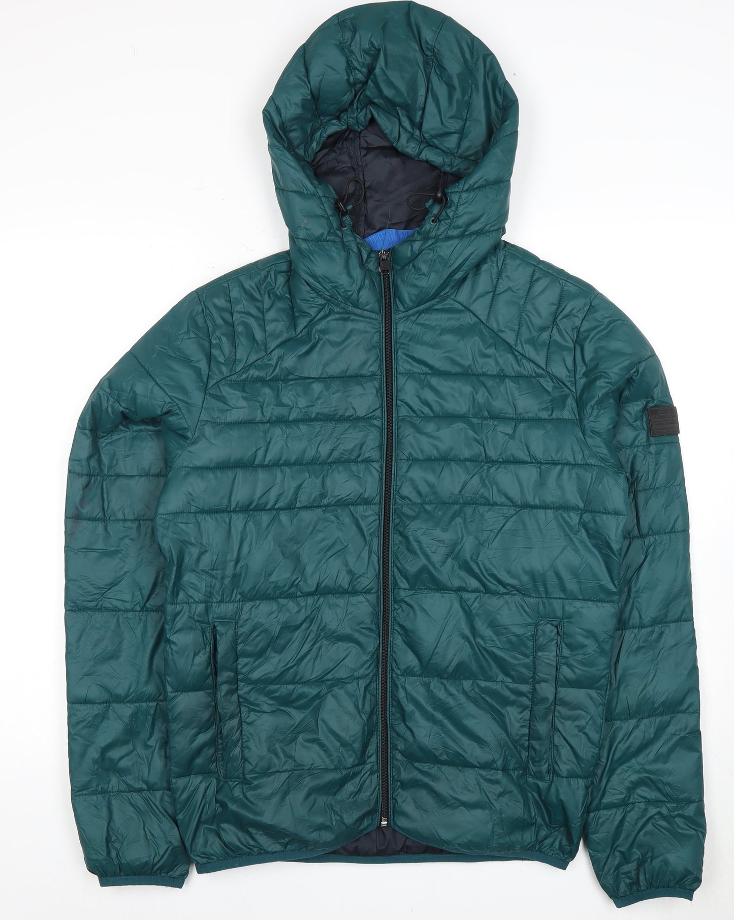 Mens UK Size S JACK & JONES Green Puffer Jacket