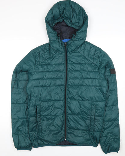 Mens UK Size S JACK & JONES Green Puffer Jacket