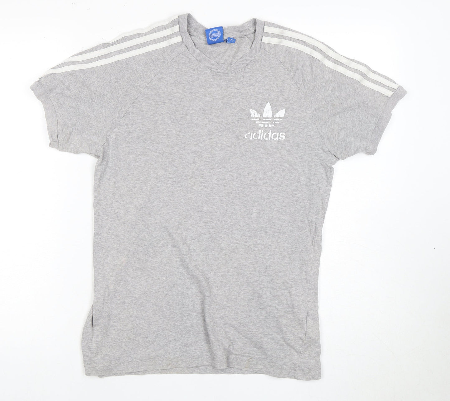 Adidas Men's Grey Logo T-Shirt, Size S