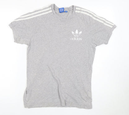 Adidas Men's Grey Logo T-Shirt, Size S