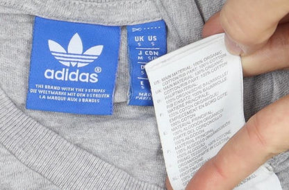 Adidas Men's Grey Logo T-Shirt, Size S
