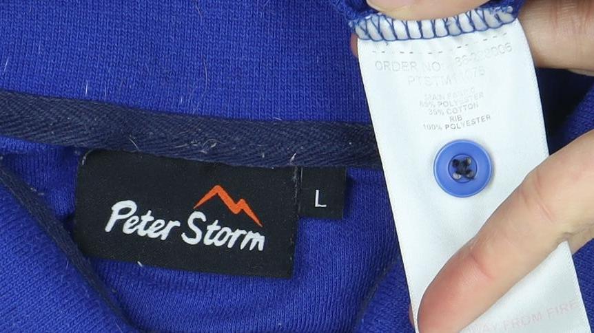 Peter Storm Men's Blue Polo Shirt L Short Sleeve Casual