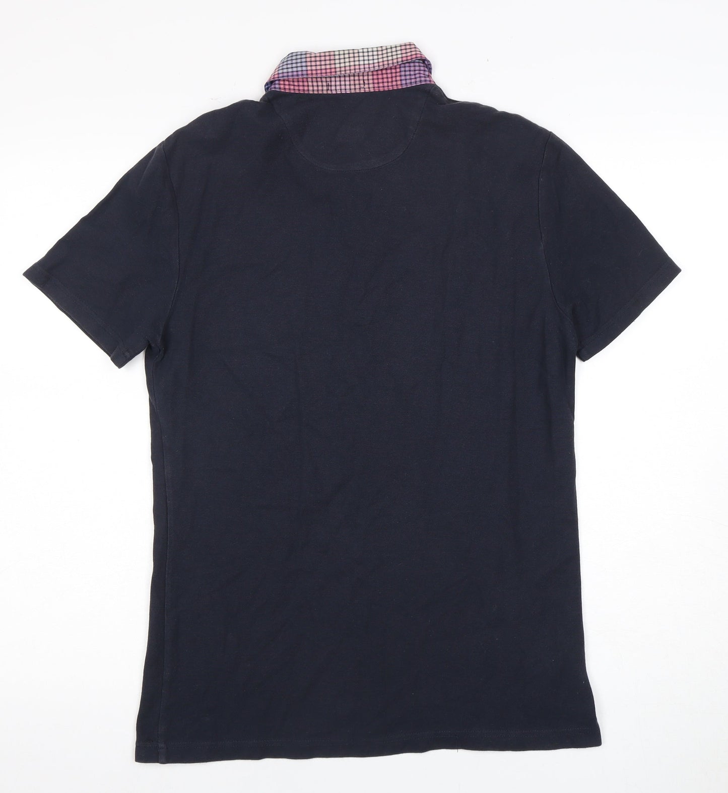 Penguin Men's Blue Check Polo Shirt Small