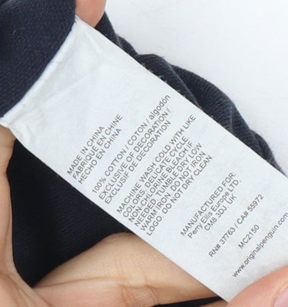 Penguin Men's Blue Check Polo Shirt Small