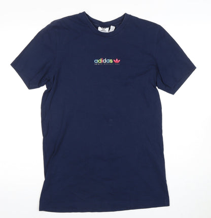 Unisex Adults UK Size M adidas Blue Tunic T-Shirt