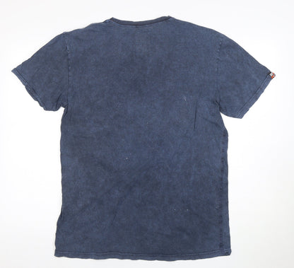Superdry Men's Blue Crew Neck Logo T-Shirt, Size M