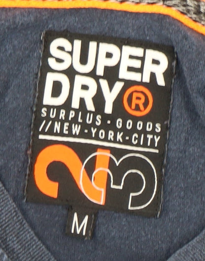 Superdry Men's Blue Crew Neck Logo T-Shirt, Size M