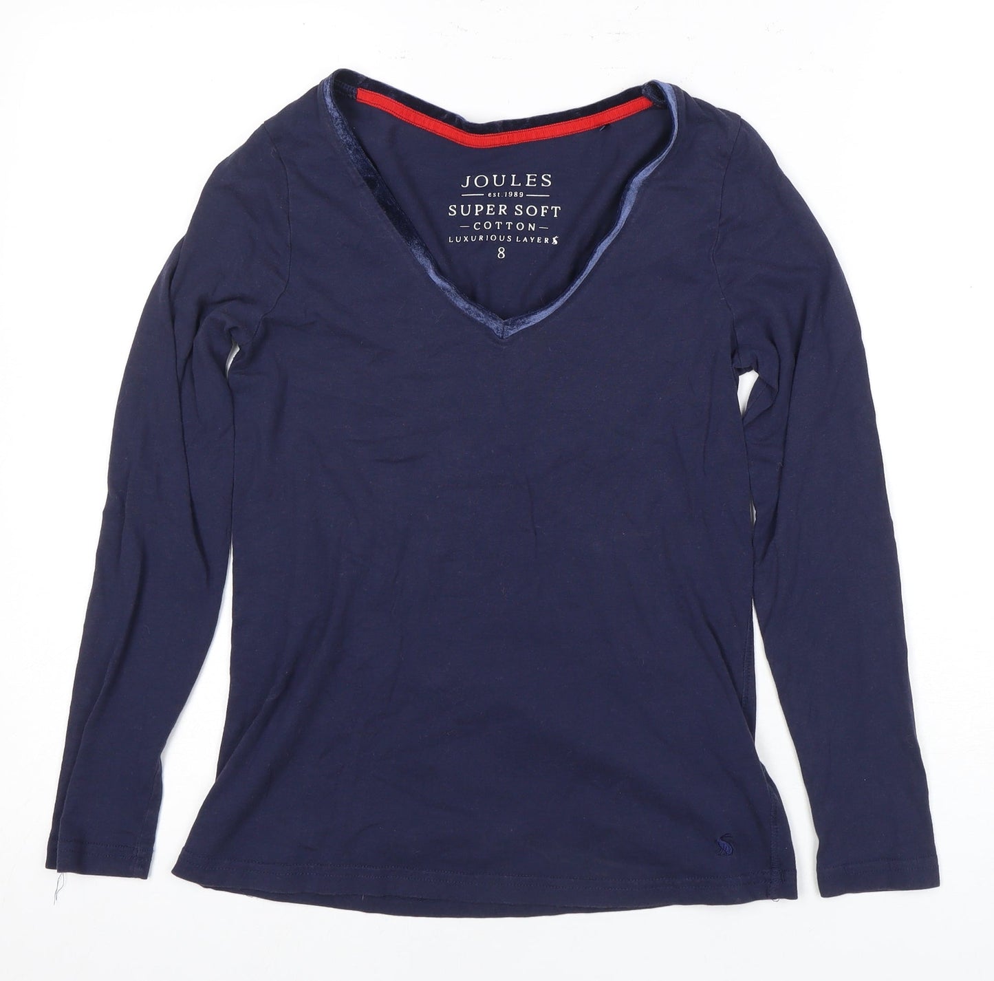 Womens UK Size 8 Joules Blue Basic T-Shirt