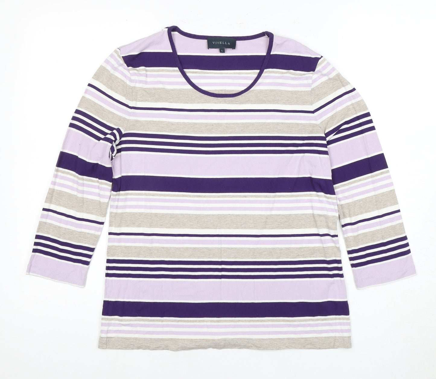 Womens UK Size L Viyella Multicoloured Basic T-Shirt