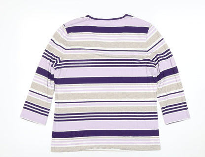 Womens UK Size L Viyella Multicoloured Basic T-Shirt