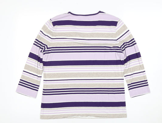 Womens UK Size L Viyella Multicoloured Basic T-Shirt
