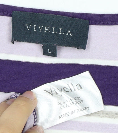 Womens UK Size L Viyella Multicoloured Basic T-Shirt