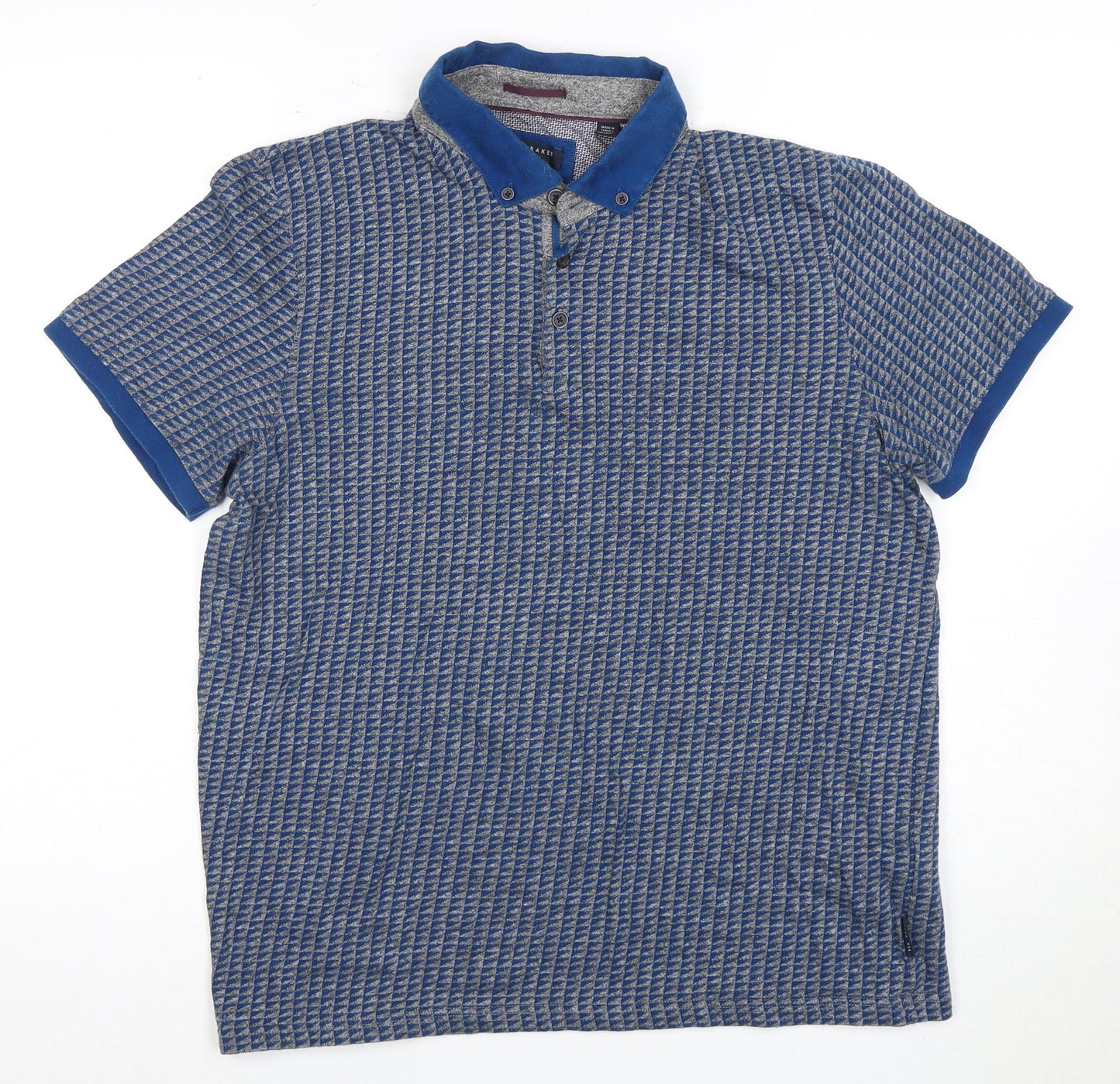 Ted Baker Men's Blue Geometric Polo Shirt L