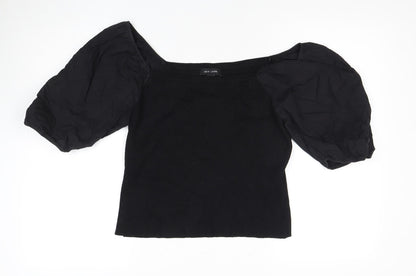 New Look Women's Black Cropped Blouse - Size 18