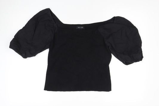 New Look Women's Black Cropped Blouse - Size 18