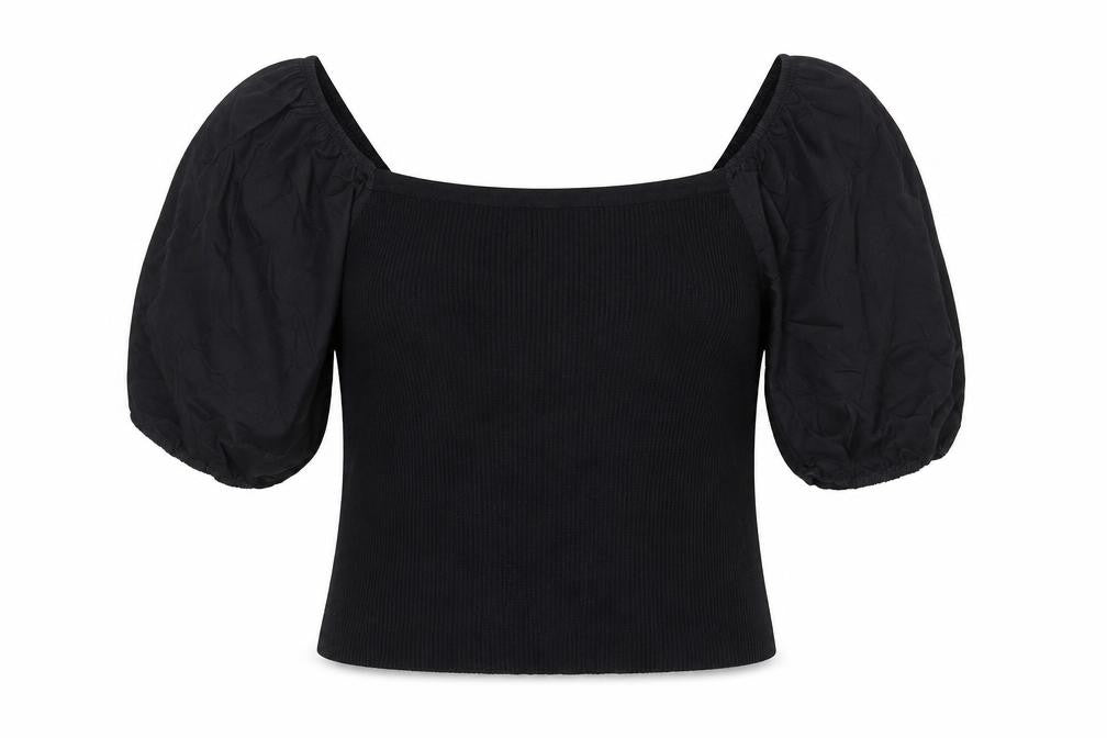 Womens UK Size 18 New Look Black Cropped Blouse