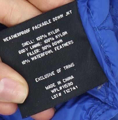 32 Degrees Men's Blue Weatherproof Puffer Jacket - S