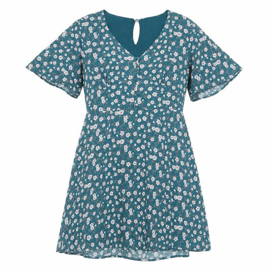Apricot Women's Multicoloured Floral A-Line Dress M