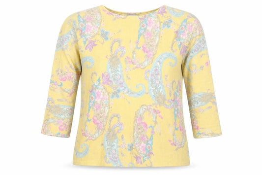 BiancoBlu Women’s Paisley 3/4 Sleeve Top M Multicoloured