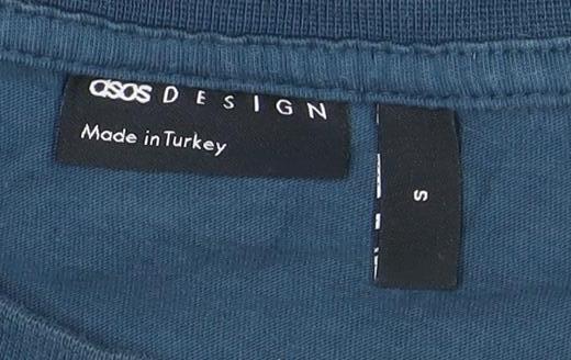 Mens UK Size S ASOS DESIGN Blue  T-Shirt