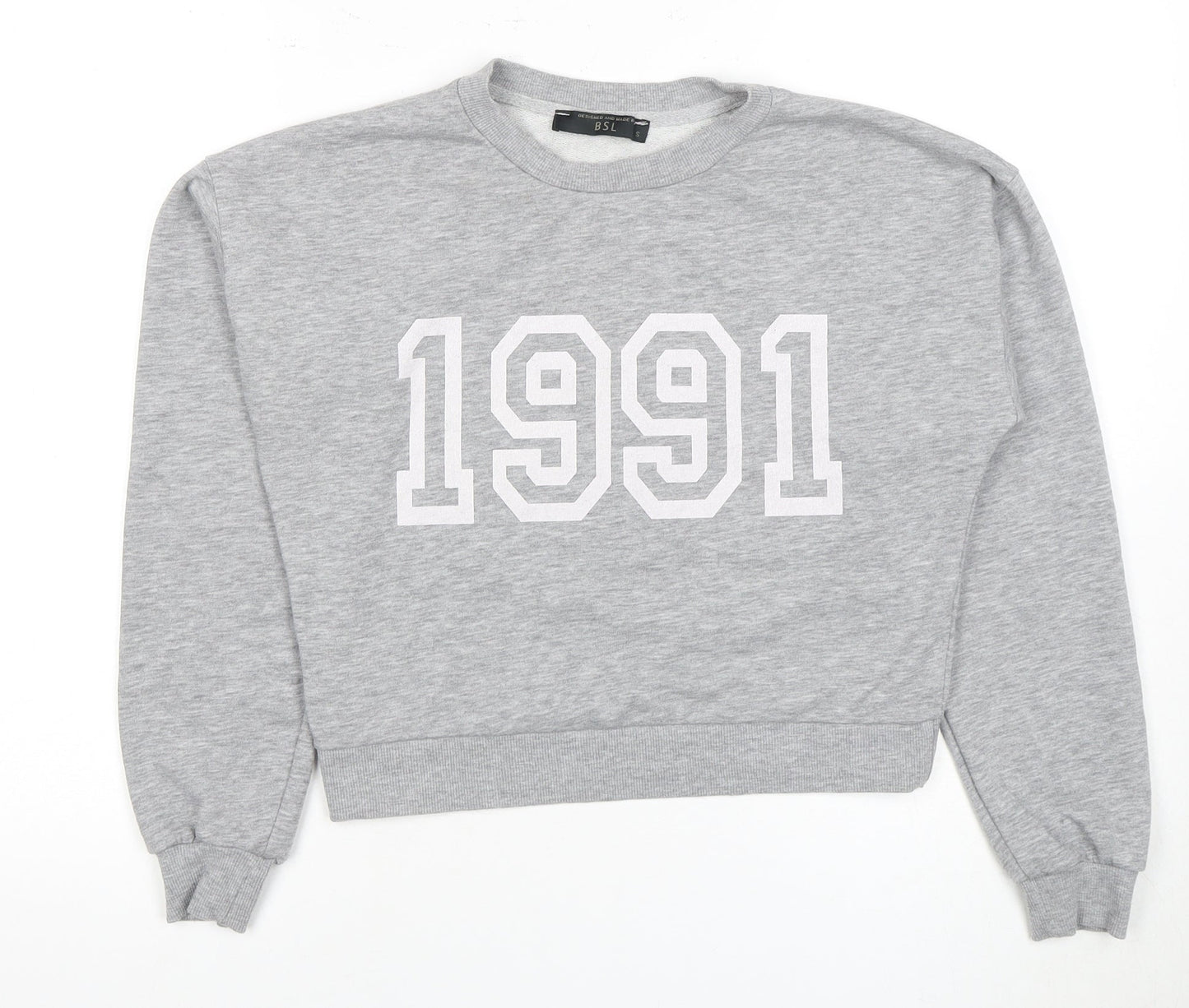 BSL Women's Grey 90s Pullover Sweatshirt, Size S